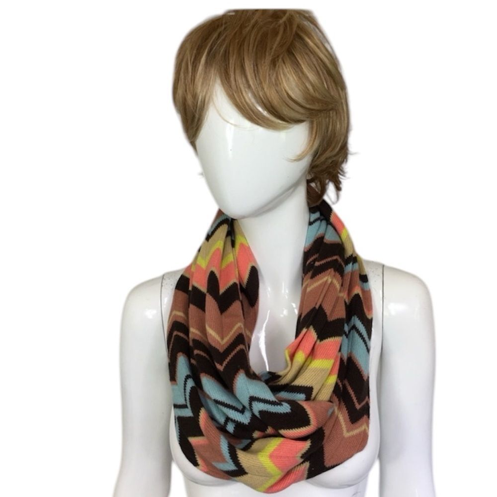 Missoni for Target Chevron Multicolor Wool Acrylic Blend Infinity Scarf